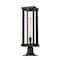Z-Lite Glenwood 1 Light Outdoor Pier Mounted Fixture, Black & Clear 586PHBR-533PM-BK - alternate 1